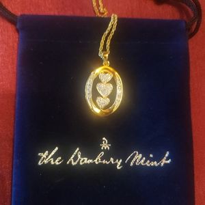 Danbury Mint "I Love You" Diamond Pendant Necklace